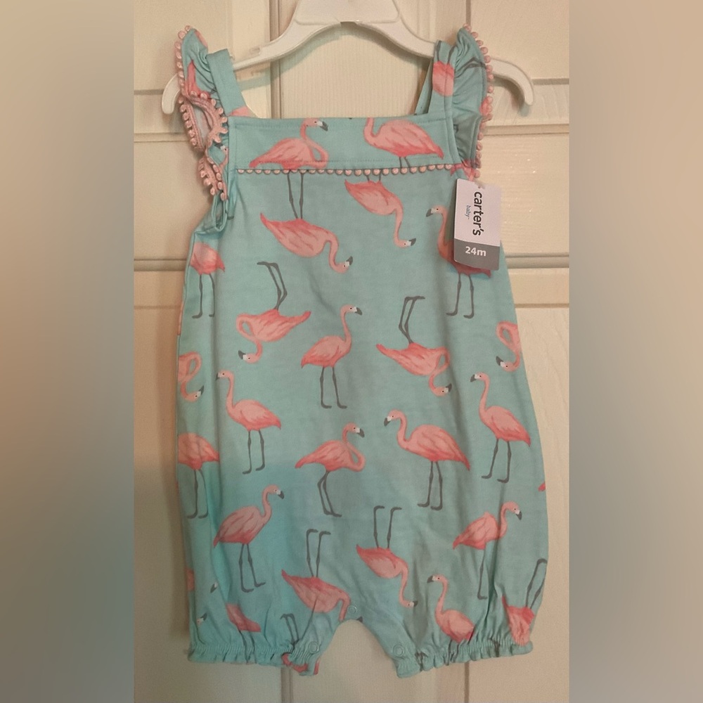 Carter's Blue and Pink Flamingo One Piece